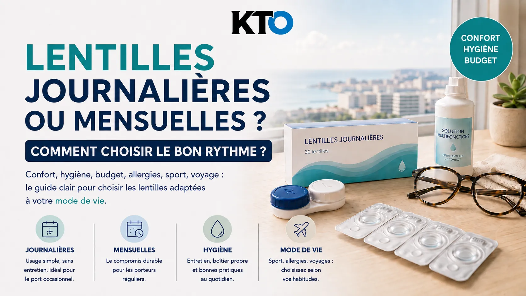 Lentilles journalières, mensuelles ou trimestrielles