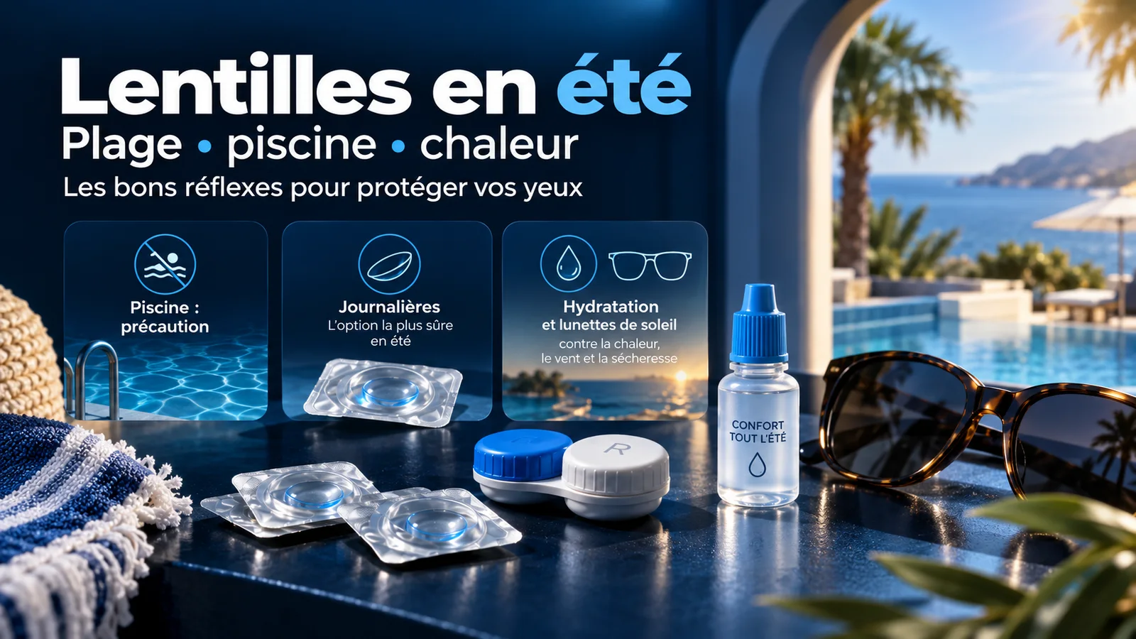 Lentilles en été : plage, piscine, chaleur — KTO