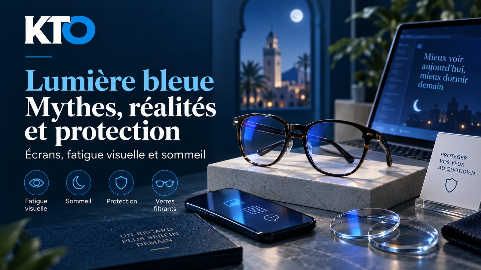 Lumière bleue : mythes, réalités et protection — Guide KTO