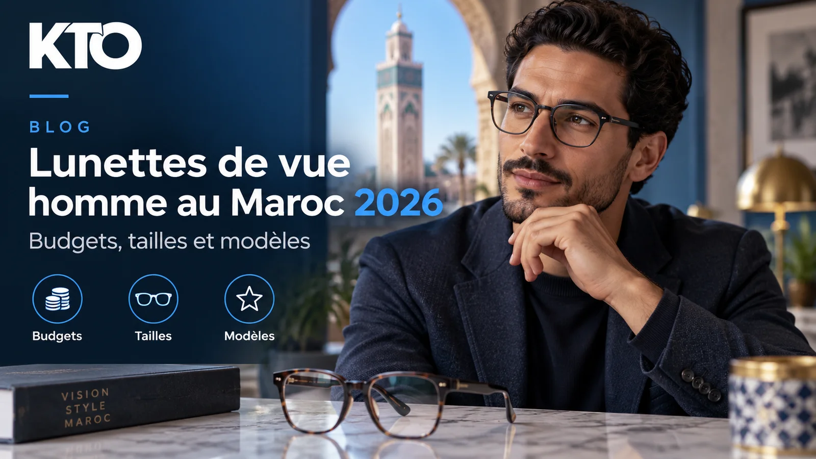 Lunettes de vue homme au Maroc 2026 : budgets, tailles et modèles
