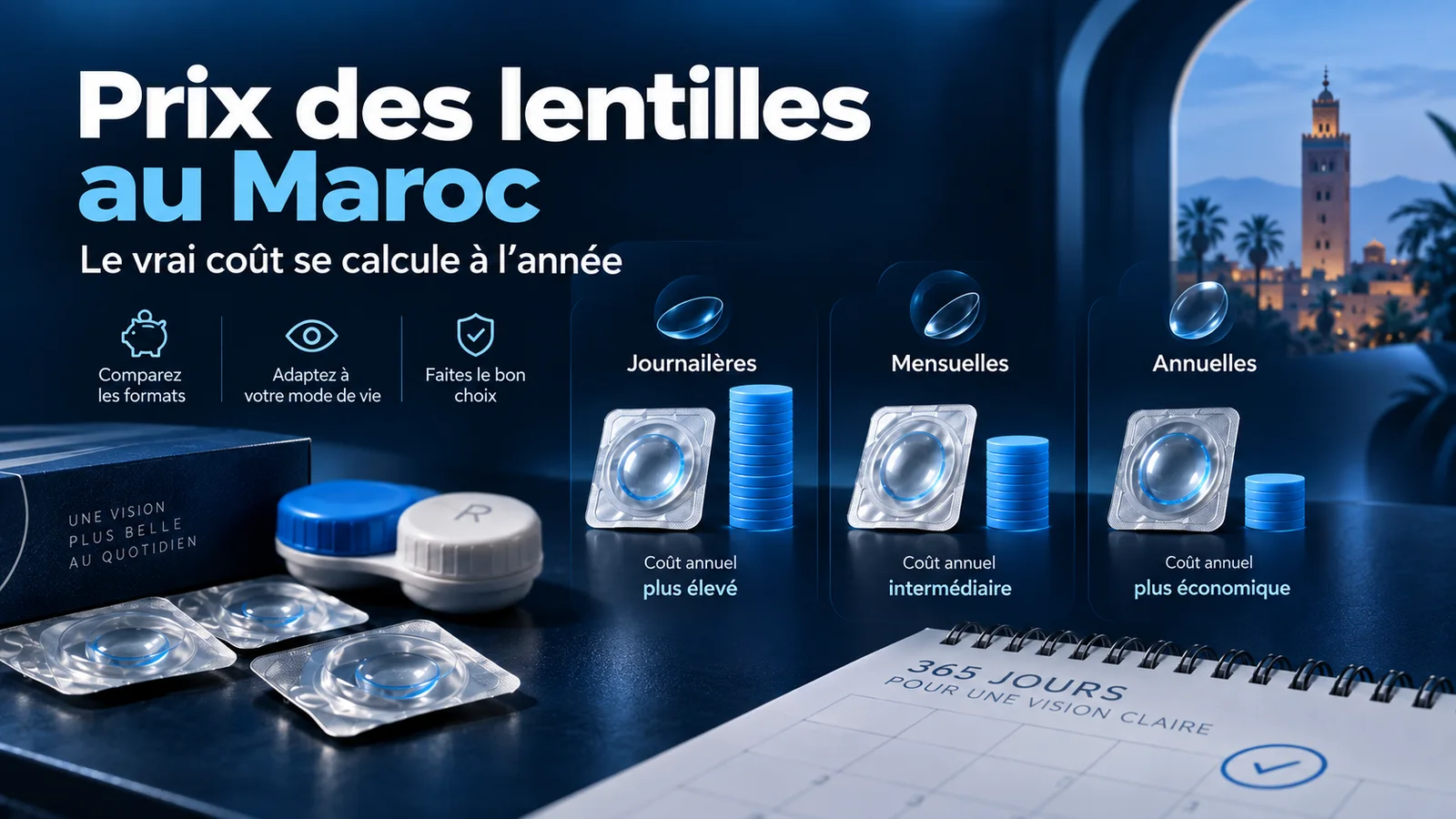 Prix des lentilles de contact au Maroc en 2026 : le guide