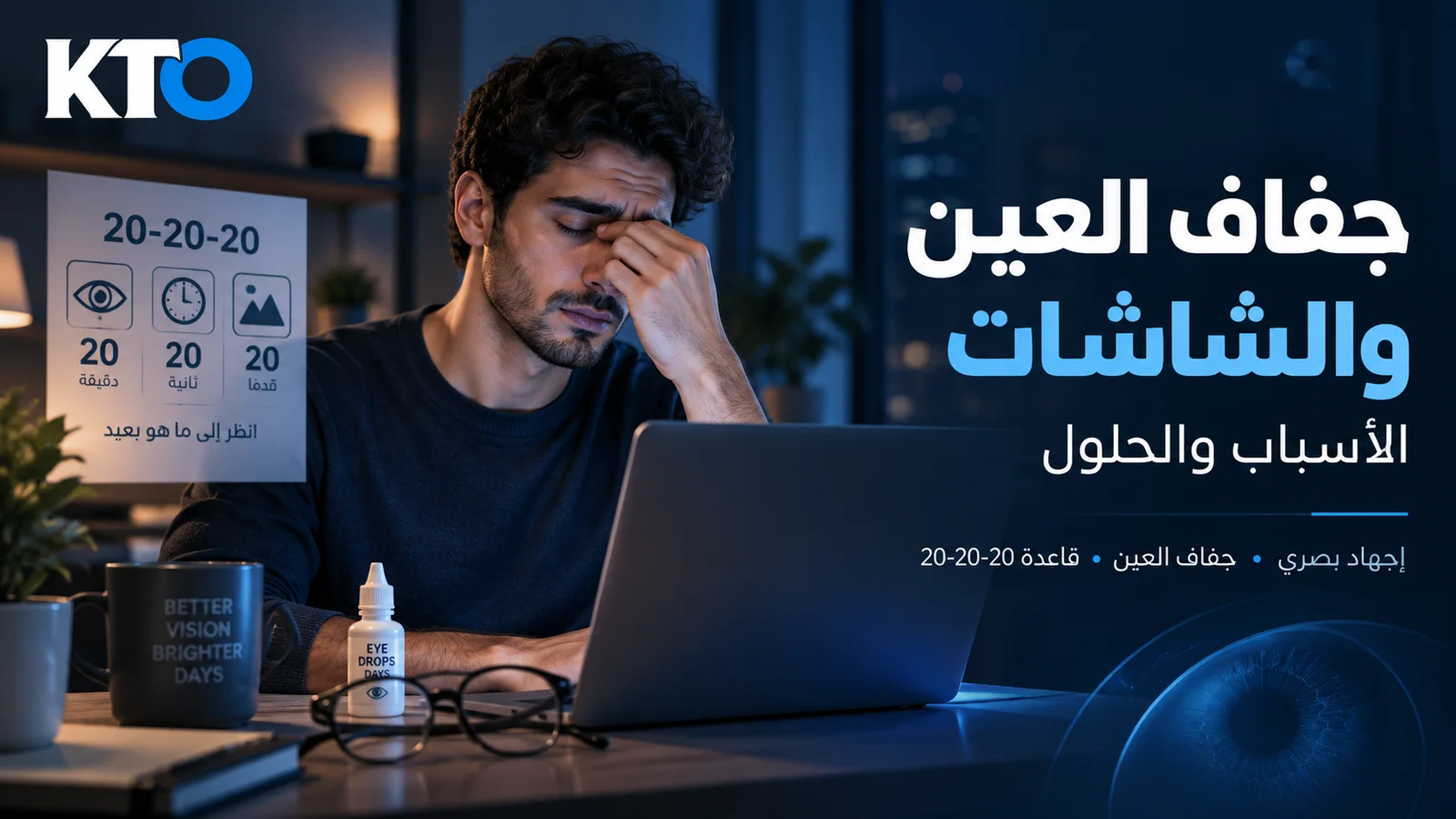 العيون الجافّة والشاشات: لماذا، وكيف نُخفّف